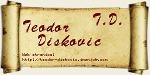 Teodor Dišković vizit kartica